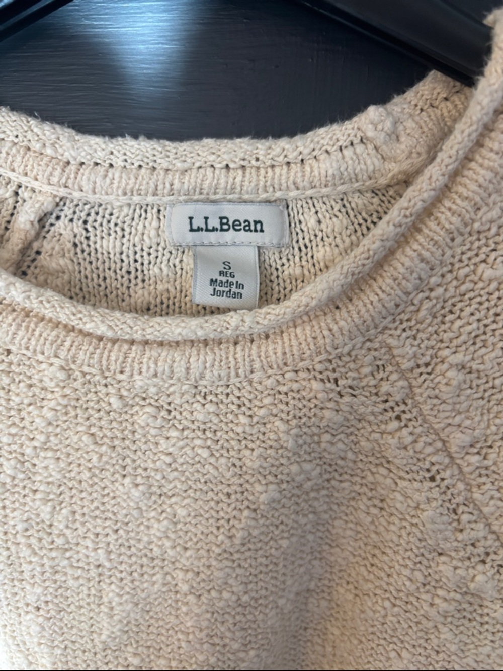 L.L.Bean Cream Textured Crewneck Sweater